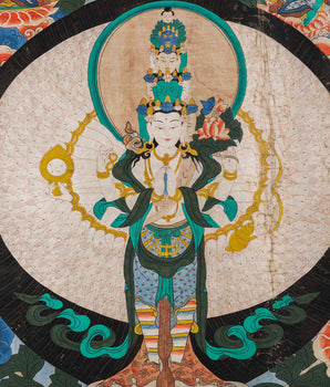 1000 Armed Avalokiteshvara | Old Antique Meditation Canvas Art