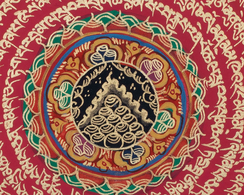 Precious Stone Mandala Thangka | Buddhist Handpainted Art | Wall Decoration Painting