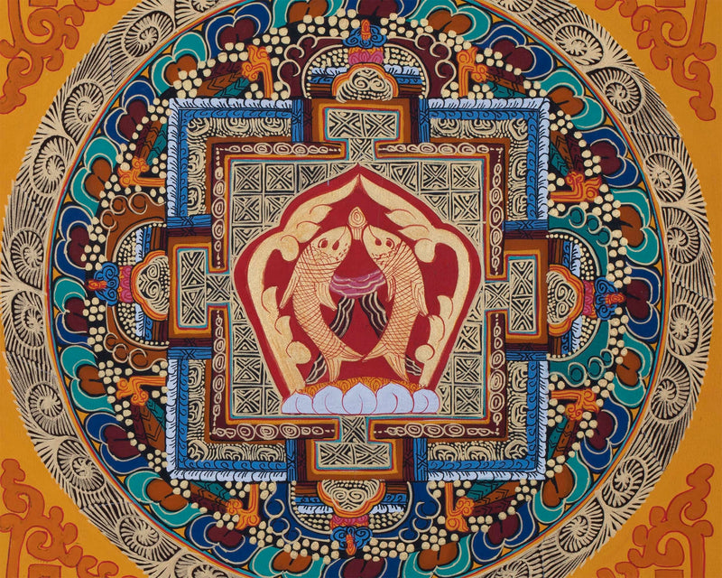Fish Mandala Thangka | Wall Decoration Painting