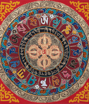 Double Dorje Mandala |  Wall Hanging Yoga Meditation Canvas Art