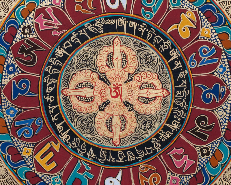 Double Dorje Mandala |  Wall Hanging Yoga Meditation Canvas Art