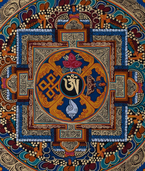 Aum Mandala Thangka | Wall Hanging Yoga Meditation Canvas Art
