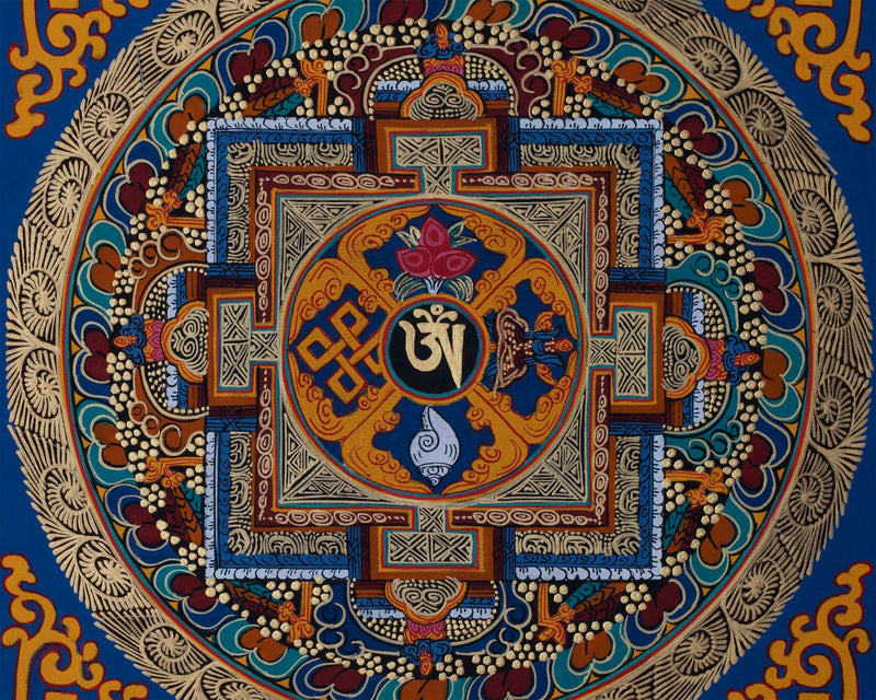 Aum Mandala Thangka | Wall Hanging Yoga Meditation Canvas Art
