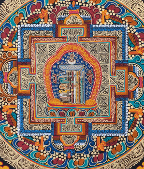 Kalachakra Symbol Mandala  | Small Size Wall Decoration Painting