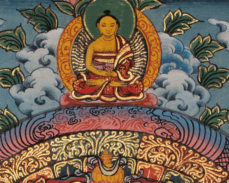 Buddha Mandala Thangka with Boddhisattavas | Himalayan Religious Painting
