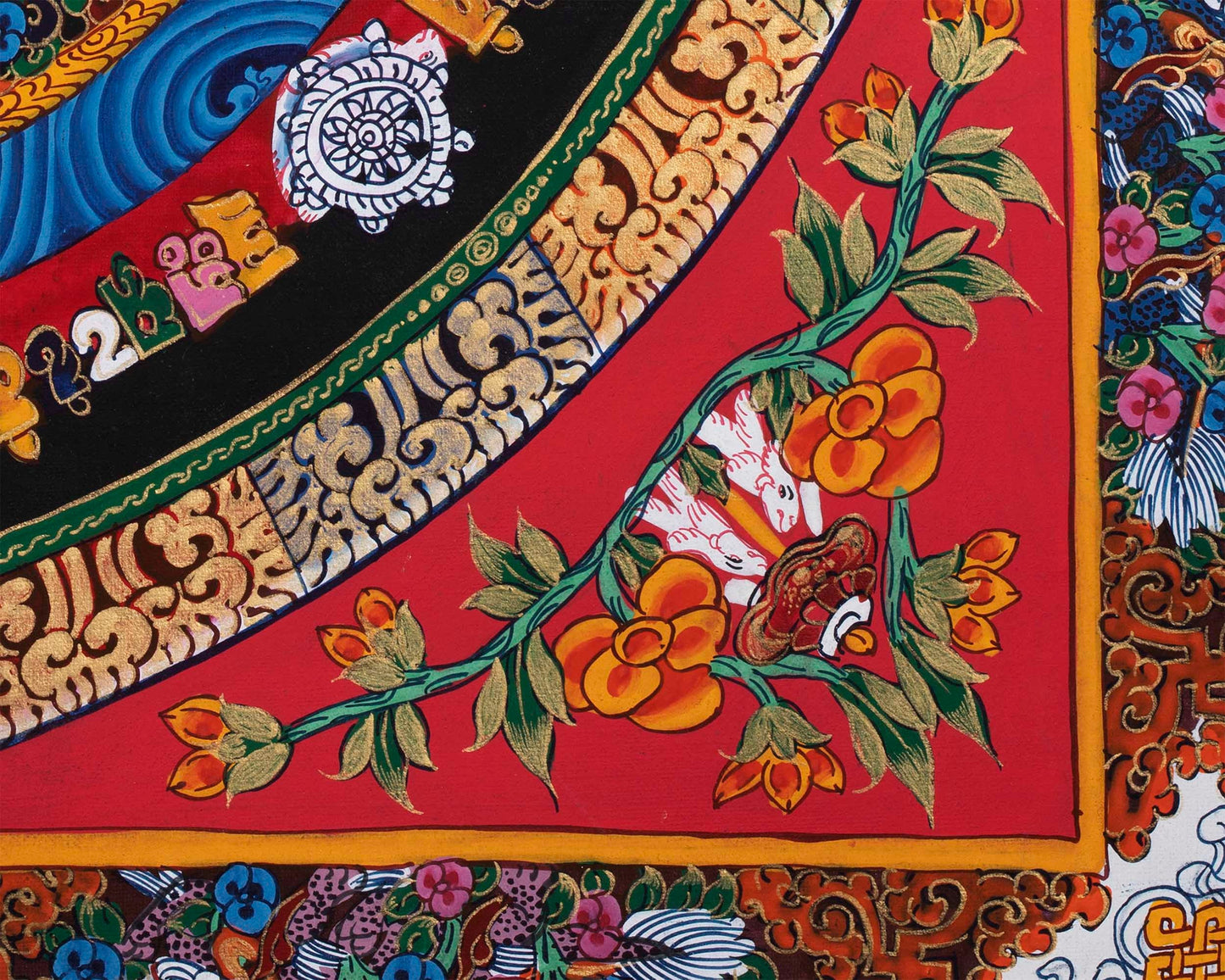 Thangka Art of Kalachakra Mandala | Handpainted Tibetan Artwork | Wall Hanging Decors