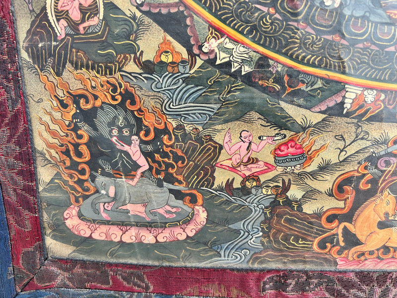 Heruka Mahakala Mandala | Old Tibetan Thangka