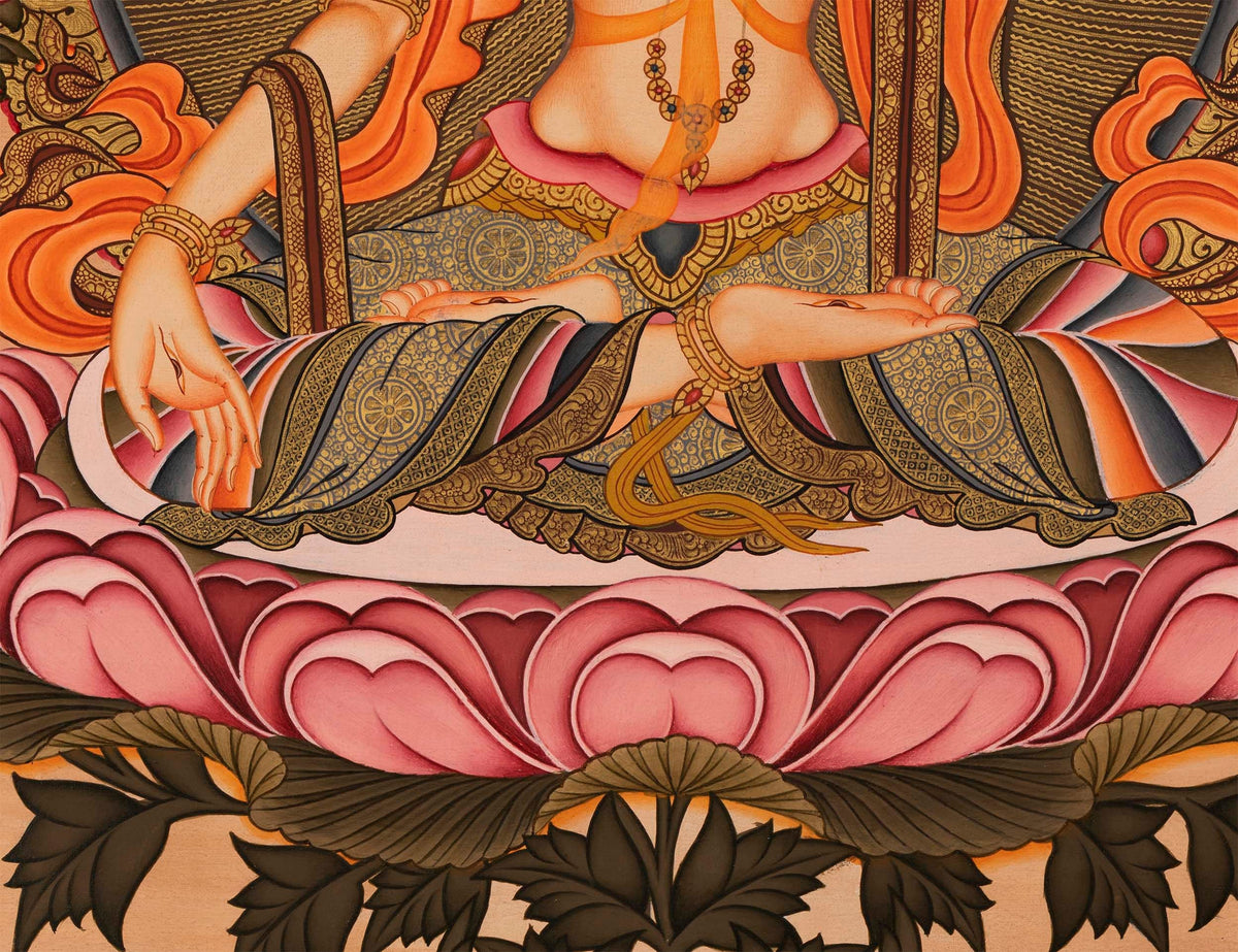 White Tara Painting | Traditional Religious Wall Decor