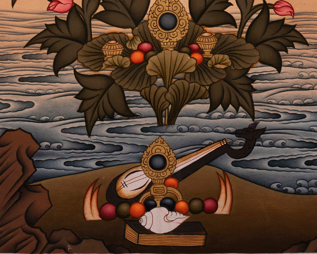 White Tara Painting | Traditional Religious Wall Decor