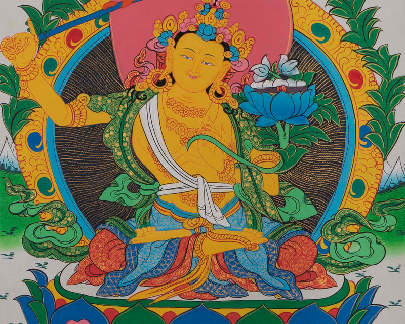 Manjushree Bodhisattva Thangka | God of Divine Wisdom
