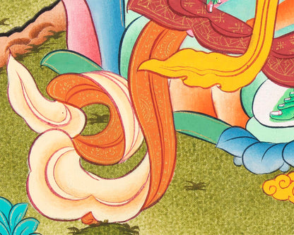 Mother Green Tara Thangka |  Religious Handpainted Art | Buddhist Wall Decors