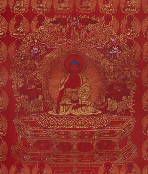 108 Multiple Shakyamuni Buddha  | Hand Painted 24K Gold Art