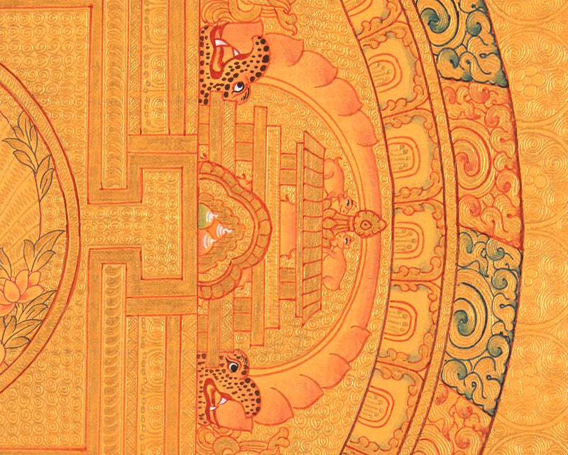 Samantabhadra Buddha Thangka Painting | Cotton Canvas Art for Meditation and wall hanging