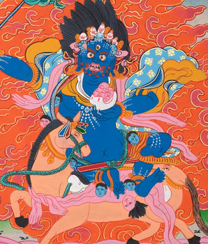 Goddess Palden Lhamo Thangka | Feminist Deity Vajrayana | Wall Decor
