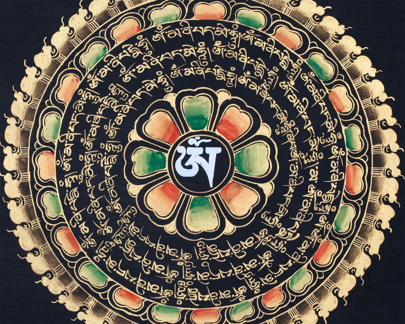 Gold Mantra Mandala  | Wall Hanging Mandala