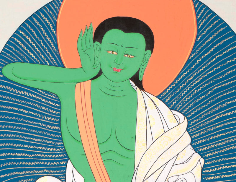 Jetsun Milarepa Thangka |  Wall Decoration Painting | Spiritual Art for Meditation and Good Luck