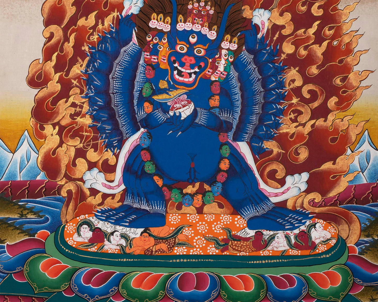 Yamantaka Yidam Thangka Painting  | Vajrabhairava Heruka Canvas Art