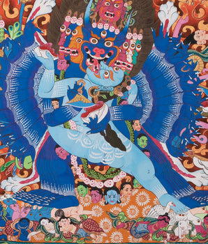 Vajrabhairava Buddhist Thangka | Yamantaka Painting |