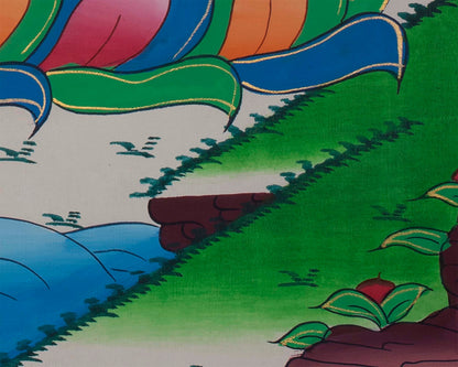 Vairocana Thangka Painting | White Blessing Buddha Art