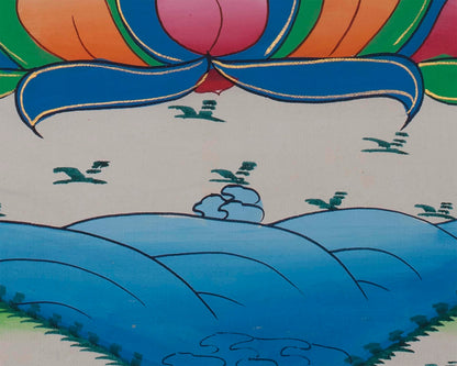 Vairocana Thangka Painting | White Blessing Buddha Art