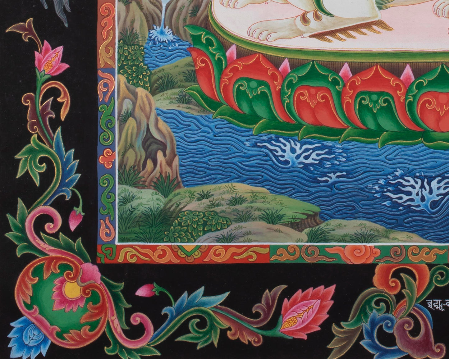 Mahabodhisattva Manjushree Thangka | Vintage Art for Meditation and Wall Decor