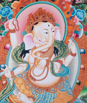 Hindu God Ganesh Thangka | Newari Thangka Art