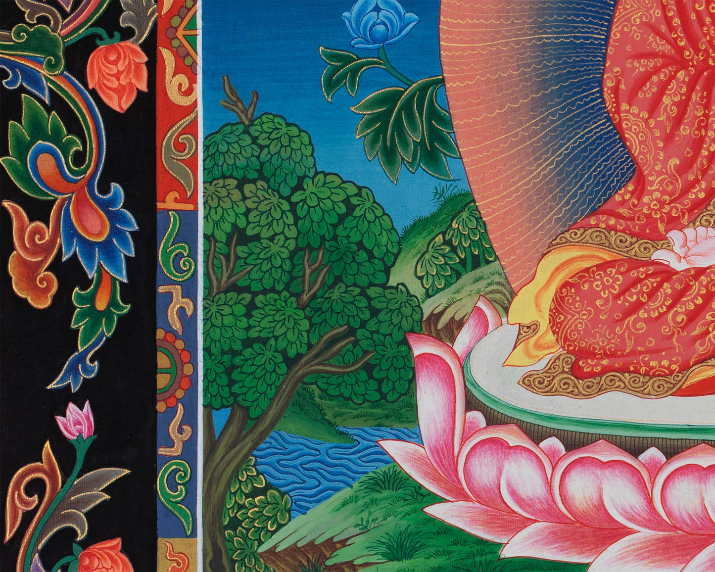 Vairochana Buddha Thangka Painting | The White Blessing Buddha