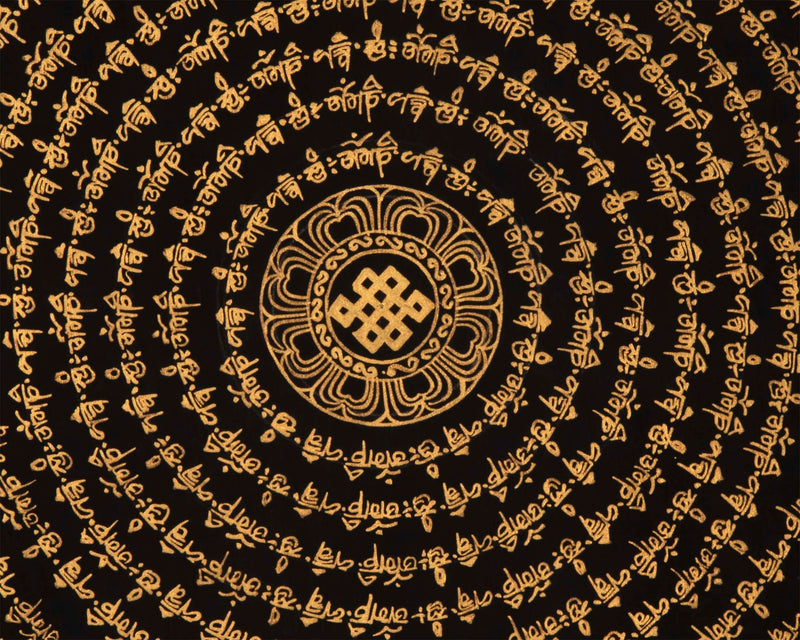 Auspicious Mantra Mandala | Handmade Sacred Thangka Painting