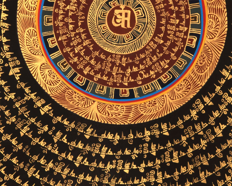 Gold Mantra Mandala | Mandala Thanka