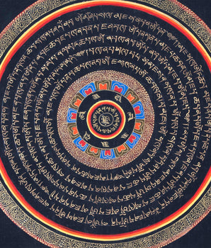 Om Mandala Thangka | Spiritual Wall Art For Meditation | Small Size Wall Decor