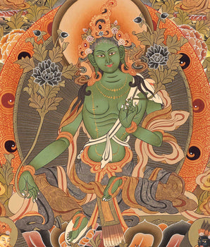 Green Tara Liberation Mother Thangka | Wall Hanging For Peace