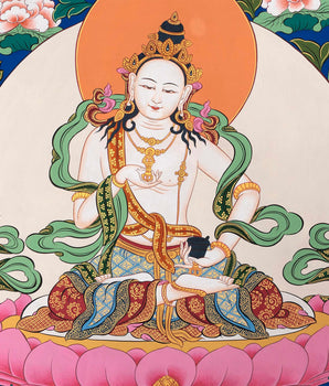 Vajrasattva Lamrim Thangka  |  Spiritual Art For Yoga Meditation |  Buddhist Prayer For mindfulness Practice
