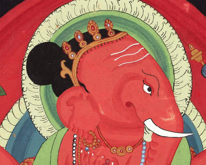 Ganesh Thangka Painting | Wall hanging Decoration for Positivity