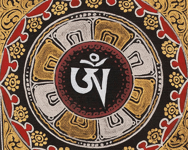 Mantra Mandala Handmade Painting  | Om Mani Padme Hum Mantra mandala Thangka | Best Home Decor