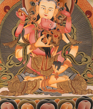 Vajrasattva Dorje Sempa Shakti  YabYum Thangka | The Union Of Compassion And Wisdom | Wall hanging Decoration