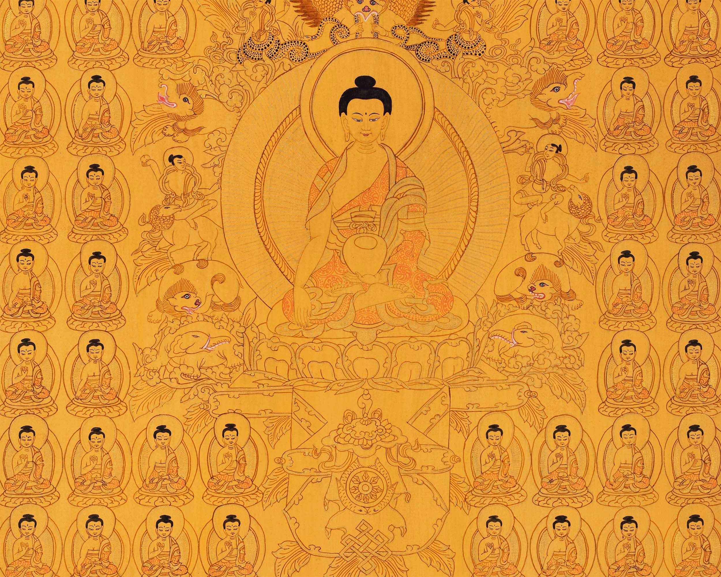 Wall hanging Shakyamuni Buddha Thangka | Handmade Thangka for Peace