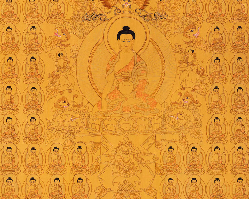 Wall hanging Shakyamuni Buddha Thangka | Handmade Thangka for Peace