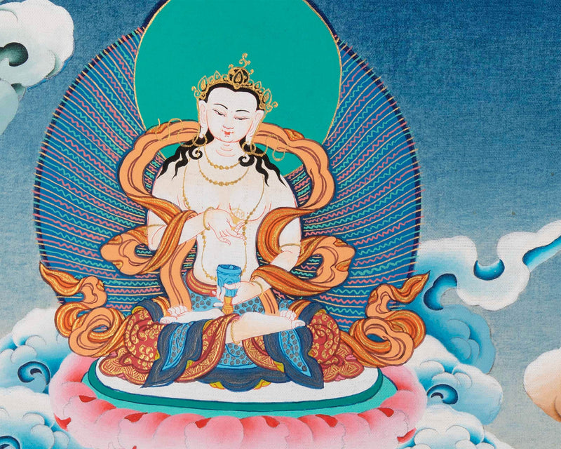 Chengrezig Handmade Original Thangka | Bodhisattva Avalokiteshvara