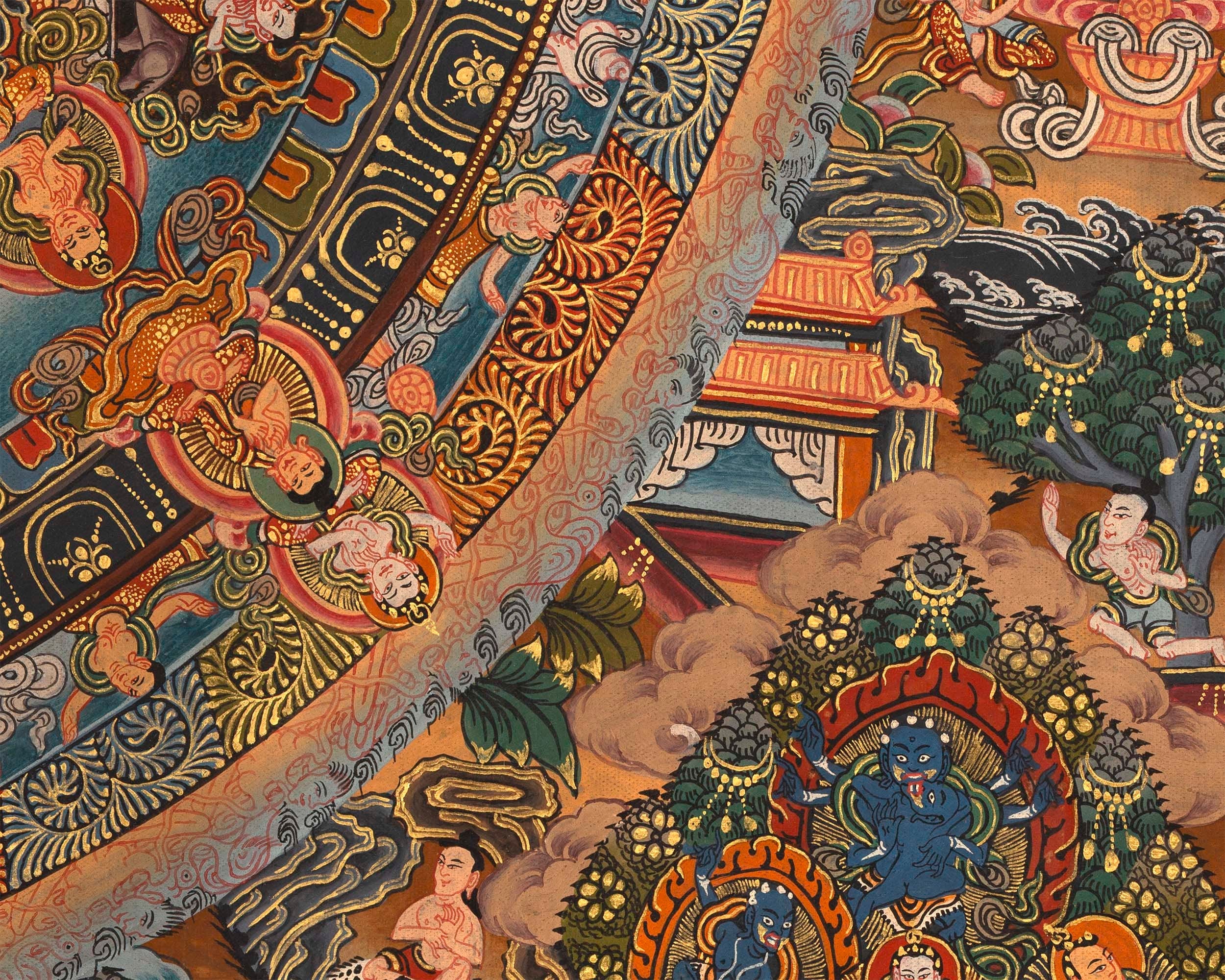 Vintage 1000-Armed Chenrezig Mandala | A Timeless Symbol of Compassion and Protection