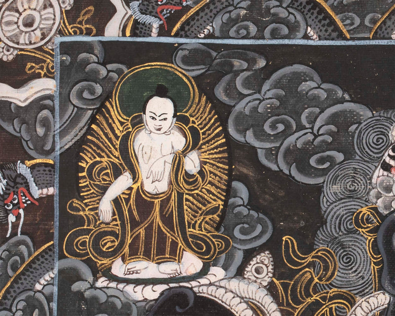Tibetan Wheel Of Life Thangka | Yoga Meditation Canvas Art