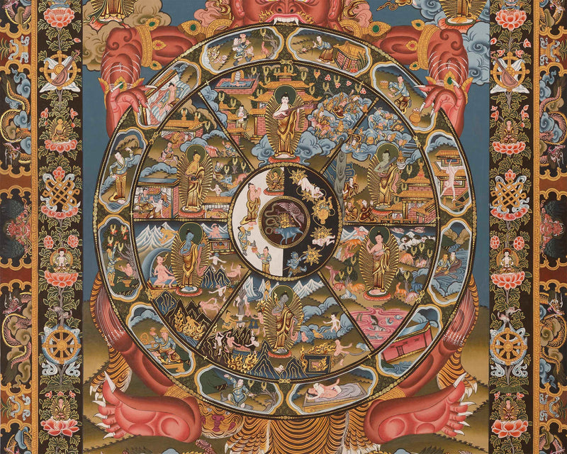 Buddhist Wheel Of Life | Bhavachakra Original Hand-Painted