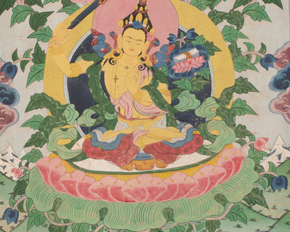 Manjushree Thangka | Vintage Thangka painting