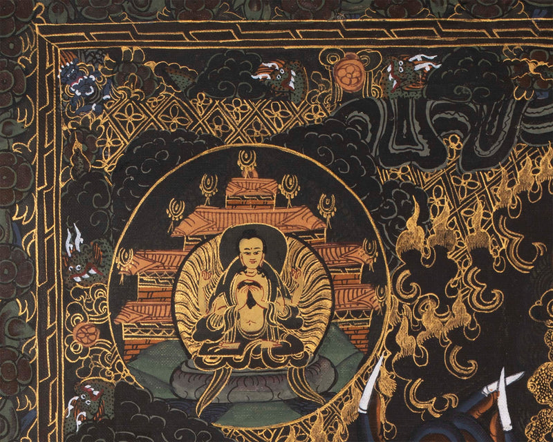 Wheel Of Life Thangka Art | Traditional Tibetan Bhavachakra Painting