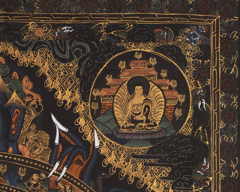 Wheel Of Life Thangka Art | Traditional Tibetan Bhavachakra Painting