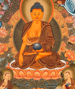 Sakyamuni Buddha Handmade Tibetan Thangka | Buddhist Prayer Painting| Best for Gifts and Wall Decor