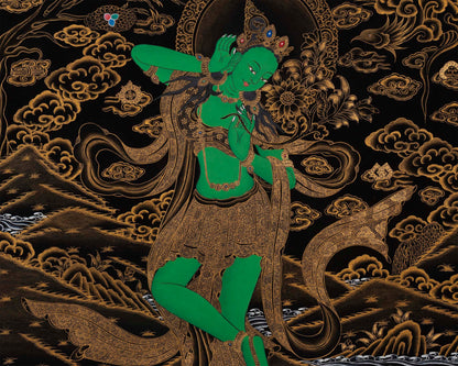 Green Tara Thangka | Tibetan Buddhism Thangka