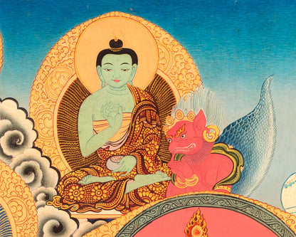 Buddhist Goddess Green Tara Thangka | Tibetan Traditional Art | Religious Wall Decoration