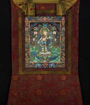Padmapani Lokeshvara Tibetan Thangka | Paubha Art Meditation