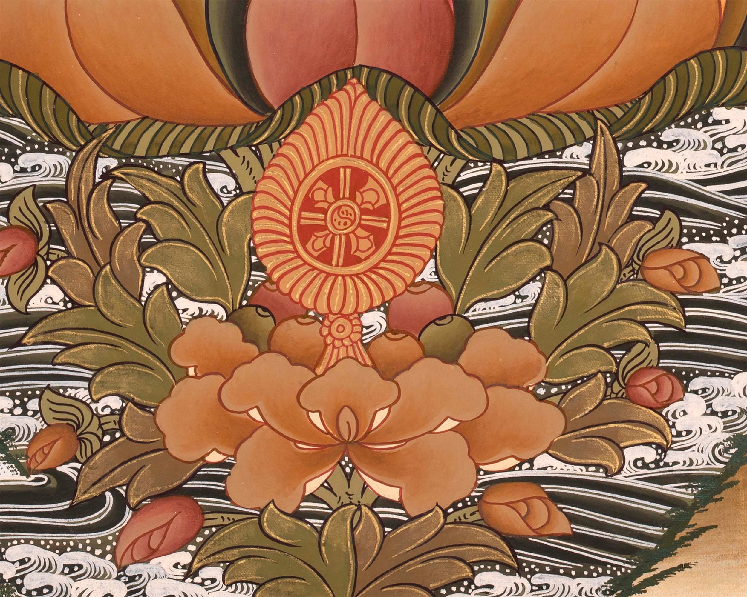 Medicine Buddha Lapis Lazul Thangka | Wall Hanging Yoga Meditation Canvas Art