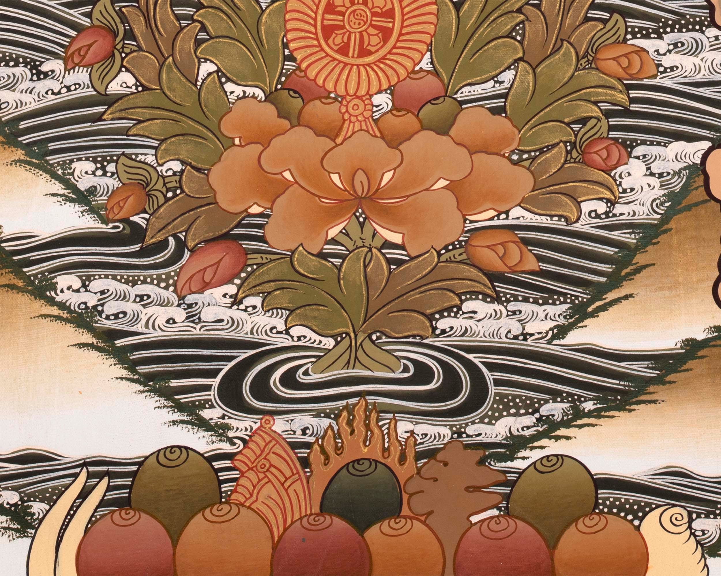 Medicine Buddha Lapis Lazul Thangka | Wall Hanging Yoga Meditation Canvas Art